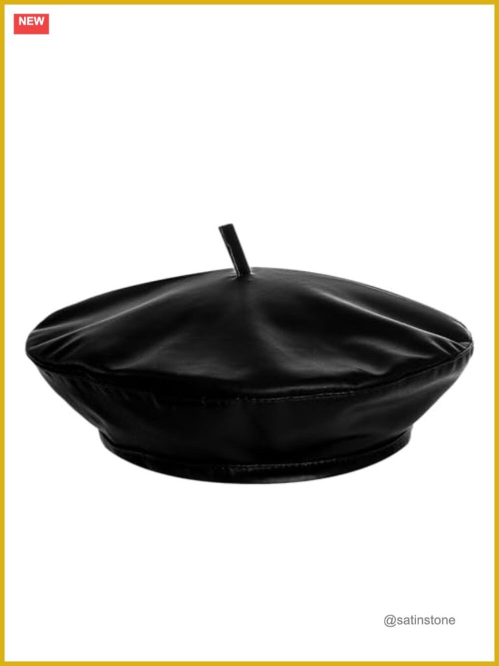 Women's PU Leather French Beret One Size Winter Hat - Picture 1 of 5